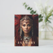 *~* JANUARY Headdress Boho GARNET AP53 Postkarte (Stehend Vorderseite)