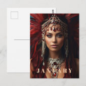 *~* JANUARY Headdress Boho GARNET AP53 Postkarte (Vorne/Hinten)