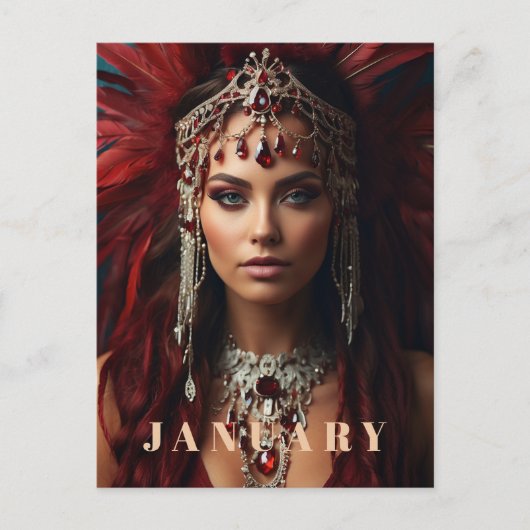 *~* JANUARY Headdress Boho GARNET AP53 Postkarte (Vorderseite)