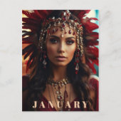 *~* JANUARY Headdress GARNET AP53 Boho Postkarte (Vorderseite)
