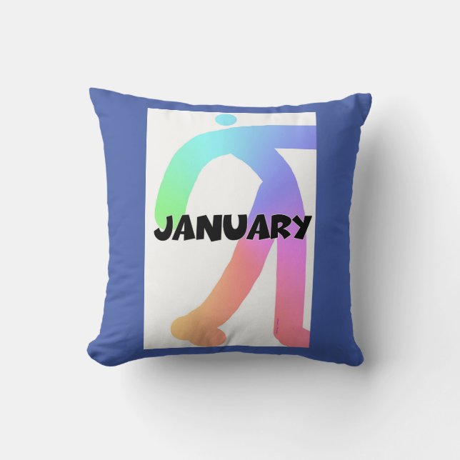 JANUARY MONTH MONOGRAMM KISSEN (Vorderseite)