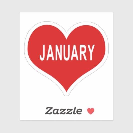 JANUARY Red Liebe Heart Vinyl Sticker (Blatt)