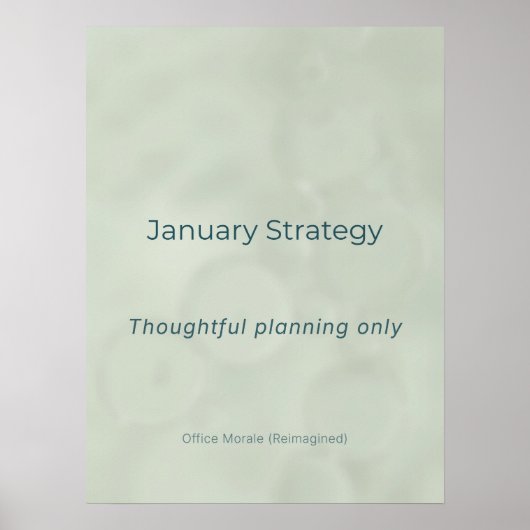 JANUARY STRATEGY POSTER (Vorne)
