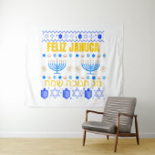 Januca Januka Janucia Janukia menorah Sameaj Wandteppich (Beispiel (Horizontal))