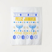 Januca Januka Janucia Janukia menorah Sameaj Wandteppich (Vorderseite)