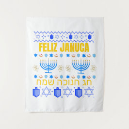 Januca Januka Janucia Janukia menorah Sameaj Wandteppich