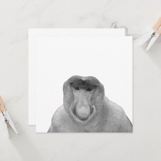 Janusz Meme, Proboscis Monkey, Polak, Pole Janus Einladung (Vorderseite/Rückseite Beispiel)
