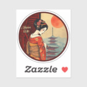 Japan 日 本 Maiko geisha pagoda retro Aufkleber (Blatt)