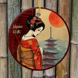 Japan 日 本 Meergeisha pagoda sun Keramik Ornament