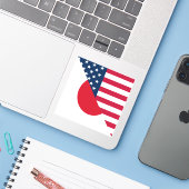 Japan America Flag |Die Hälfte der japanischen Fla Aufkleber (Laptop mit iPhone)