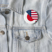Japan America Flag |Die Hälfte der japanischen Fla Button (Beispiel)