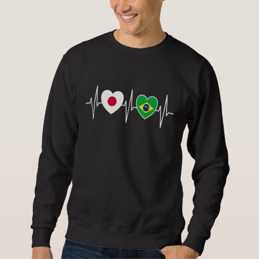 Japan And Brazil Brazilian Flag Flags Sweatshirt (Vorderseite)