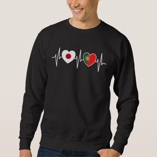 Japan And Portugal Portuguese Flag Flags Sweatshirt (Vorderseite)