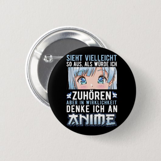 Japan Anime Mädchen Otaku Button (Vorne & Hinten)