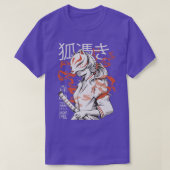 Japan Anime Mask Kitsune, Forest Devil Style Samur T-Shirt (Design vorne)