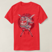 Japan Anime Mask Kitsune Style Samurai Oni Monster T-Shirt (Design vorne)
