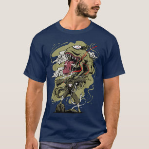 Japan Anime Oni Mask Kitsune Samurai Demon T-Shirt