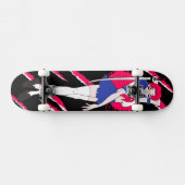 Japan Anime Pink Schoolgirl Scratched Skateboard (Horizontal)