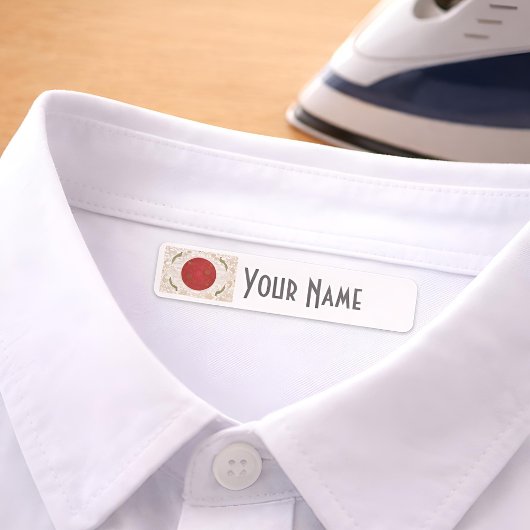 Japan Art Deco Flag | Custom Iron-On Name Label Etiketten