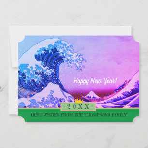 Japan Art & Happy New Year! Card/Kanagawa Wave Feiertagskarte
