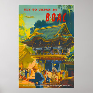 Japan Art Japanischer Druck BOAC Reise Post Poster