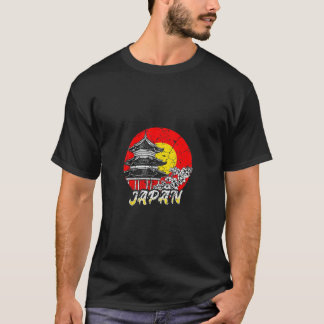 Japan Art Pagoda Cherry Blossom Aufstieg Su T-Shirt