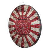 Japan-aufgehende Sonne-Flagge auf altem hölzernem Dartscheibe (Vorderseite rechts)