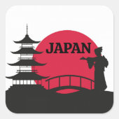 Japan-Aufkleber Quadratischer Aufkleber (Vorderseite)
