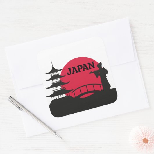 Japan-Aufkleber Quadratischer Aufkleber (Umschlag)