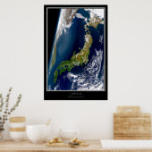 Japan aus dem Weltraum Poster (Küche)