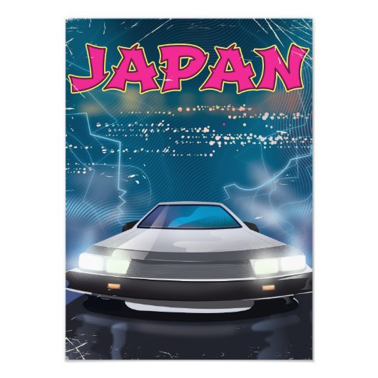 Japan Auto Reiseplakat Fotodruck (Vorne)