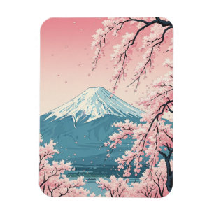 Japan Berg Fuji Fujisan Kirschblüten Postkarte Magnet