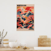 Japan Bergansicht Poster, Retro Mount Fuji Poster (Küche)