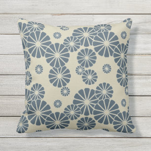  Japan. Blauer Blume Kissen
