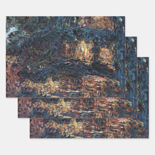 Japan-Brücke von Claude Monet, Vintage Fine Art Geschenkpapier Set