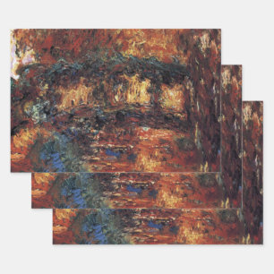 Japan-Brücke von Claude Monet, Vintage Fine Art Geschenkpapier Set