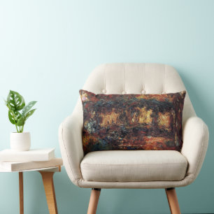 Japan-Brücke von Claude Monet, Vintage Fine Art Lendenkissen