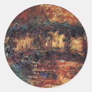 Japan-Brücke von Claude Monet, Vintage Fine Art Runder Aufkleber