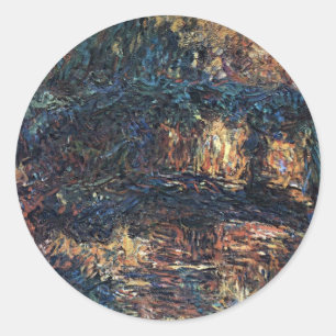 Japan-Brücke von Claude Monet, Vintage Fine Art Runder Aufkleber