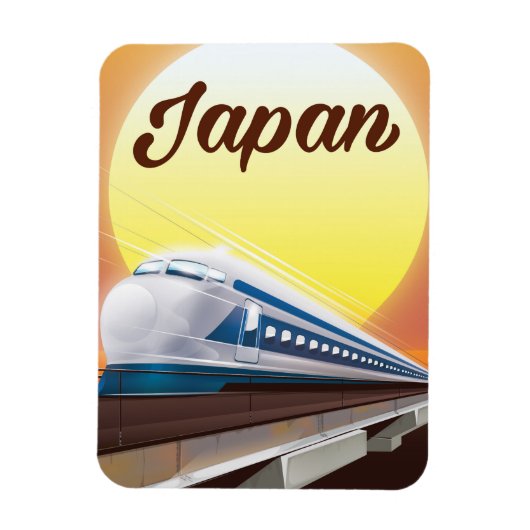 Japan Bullet Train Reiseplakat Magnet (Vertikal)