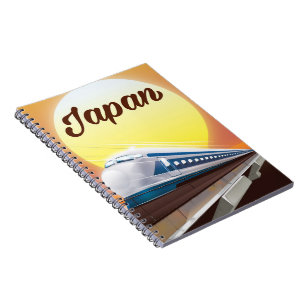 Japan Bullet Train Reiseplakat Notizblock