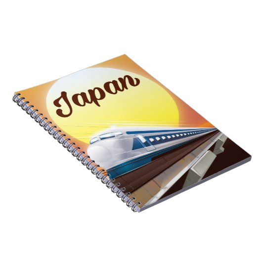 Japan Bullet Train Reiseplakat Notizblock (Rechte Seite)