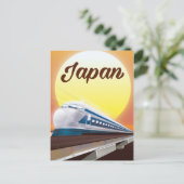 Japan Bullet Train Reiseplakat Postkarte (Stehend Vorderseite)