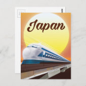 Japan Bullet Train Reiseplakat Postkarte (Vorne/Hinten)