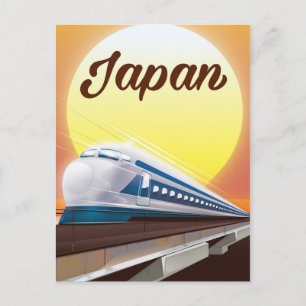 Japan Bullet Train Reiseplakat Postkarte