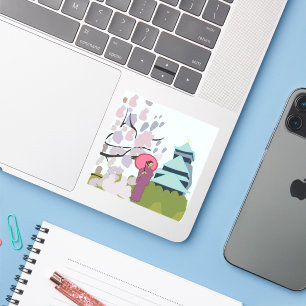 Japan Cherry Blossom Geisha Kimono Aufkleber