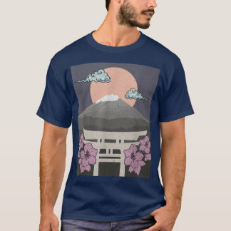 Japan Cherry Blossom Woodblock Japanisch Art T-Shi T-Shirt