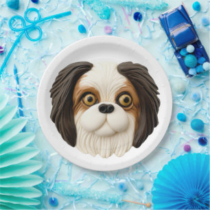 Japan-Chin-Hund 3D inspiriert Pappteller