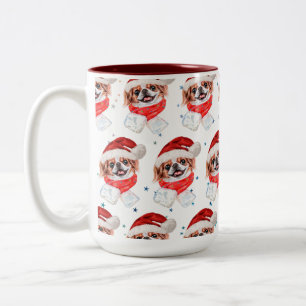 Japan-Chin-Hund Christmas Stars Zweifarbige Tasse