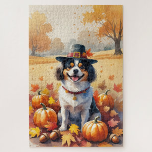 Japan-Chin im Herbstlaub-Erntedank-Kunst Puzzle